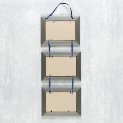 Фоторамка "Тройная тесьма" голубая 10х15 см