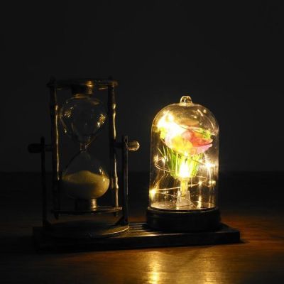 Песочные часы "Роза", сувенирные, с подсветкой, 15 х 9 х 14 см, микс