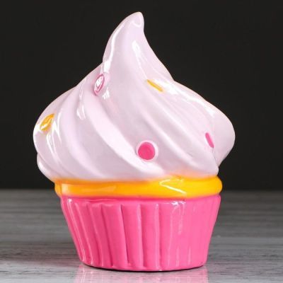 Копилка "Пироженка", глянец, розовый цвет, 18 см