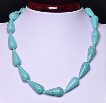 Бусы Прес. Бирюза "Адажио" арт.ПБР-54(12-25)-48-3