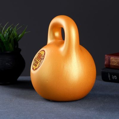 Копилка "Гиря малая" золотая 20см