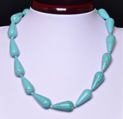 Бусы Прес. Бирюза "Адажио" арт.ПБР-54(12-25)-48-3