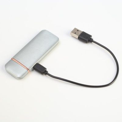 Зажигалка электронная "Авилес" спираль, сенсорная кнопка, серебристая 7.9х3.1 см