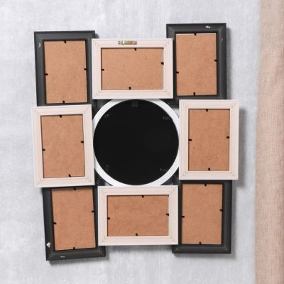 Фоторамка пластик на 9 фото 10х15 см "Чёрное и белое" 54х51х4 см