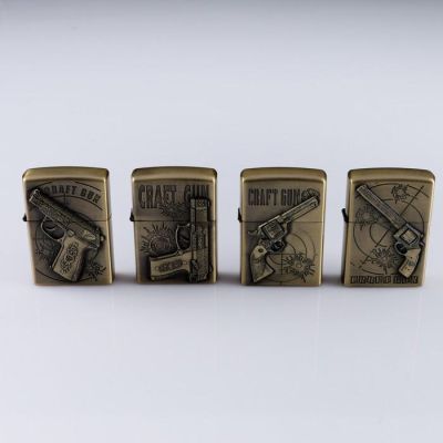 Набор зажигалок "Пистолеты", 4 шт, бензиновые, 2х9.5 см