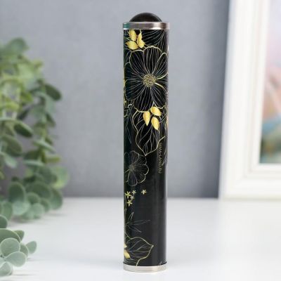 Калейдоскоп "Чёрно-золотые цветы" 17х3х3 см