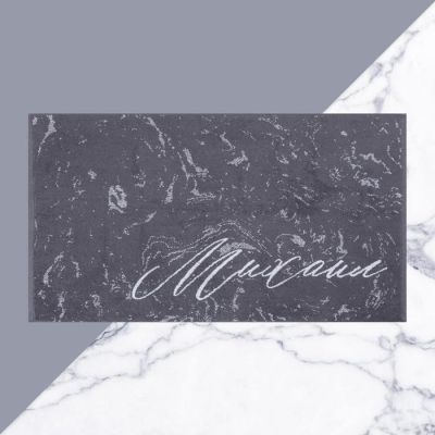 Полотенце именное махровое Этель "Михаил" серый, 50х90см, 100% хлопок, 420гр/м2