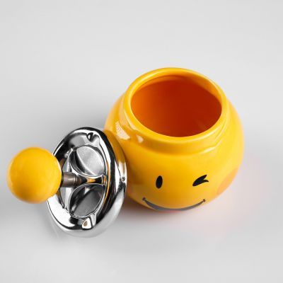 Пепельница бездымная  "Смайлик", микс, 14х11 см