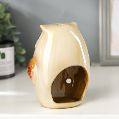 Подсвечник керамика "Совушки с цветами" набор 2 шт 14х11х7, 15,5х11,5х7,5 см