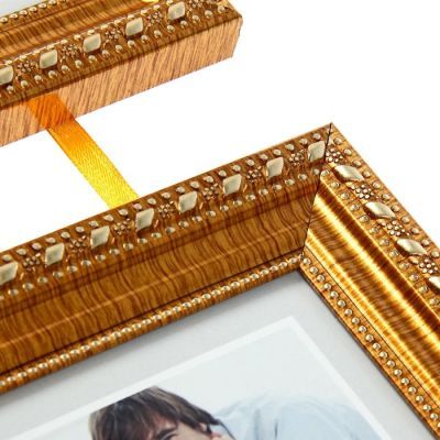 Фоторамка на 3 фото 10х15 см "Тройная с тесьмой", орех