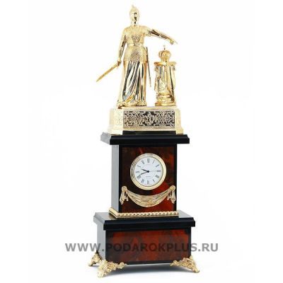 Каменные часы "Россия" яшма