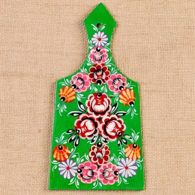 Доска разделочная «Цветы», городецкая роспись