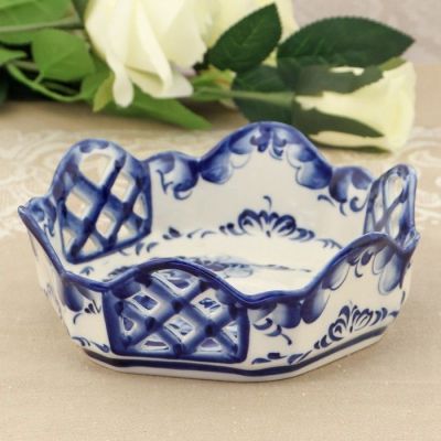 Сухарница «Уют», 20×20×10 см, гжель