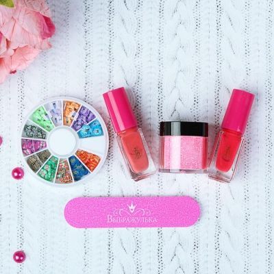 Маникюрный набор для девочки «Блестящие ноготки» (МИКС полимерных элементов)