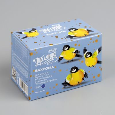 Гирлянда «Бахрома» 3 × 0.5 м, IP20, прозрачная нить, 80 LED, свечение синее, 8 режимов, 220 В