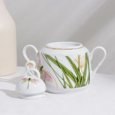 Сервиз чайный «Стрекоза», 14 предметов: чайник 1 л, сахарница 400 мл, 6 чашек 220 мл, 6 блюдец d=14 см