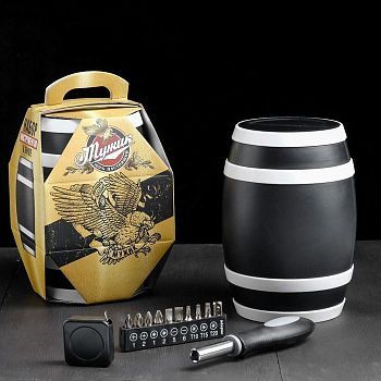 Набор инструментов в бочке "Мужик", 19 предметов