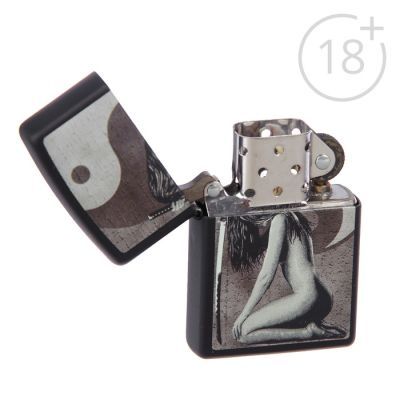 Зажигалка ZIPPO 218 Woman sword с покрытием Black Matte
