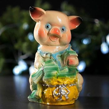 Копилка "Поросенок с галстуком" 23см