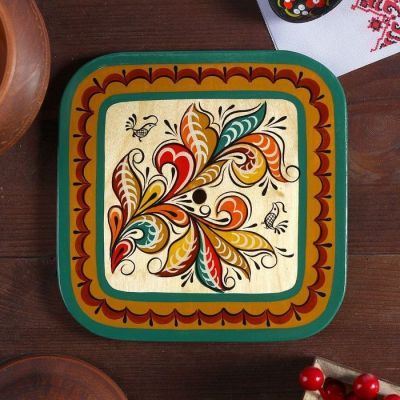 Подставка под горячее, 17×17 см, ракульская роспись
