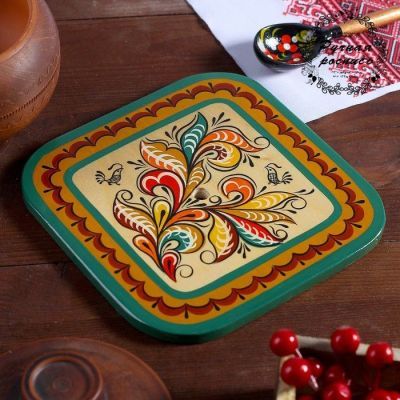Подставка под горячее, 17×17 см, ракульская роспись