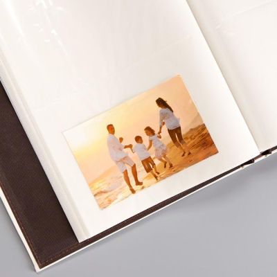 Фотоальбом на 120 фото 15х20 см "Растительный орнамент на белом" кожзам в коробке 34х27,5х4,3 см 1