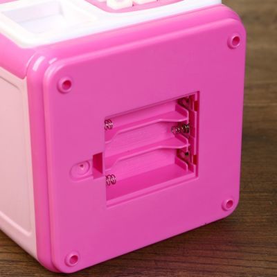 Копилка пластик для монет и купюр "Сейф - Яркий" кодовый замок, звук 3АА МИКС 18х13,5х14см