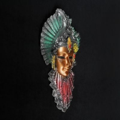 Венецианская маска "Рубин" 32см МИКС золото