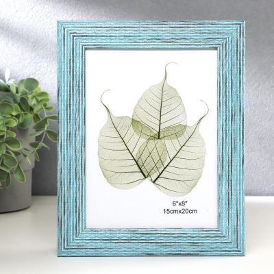 Фоторамка пластик 15х20 см "Плетение оттенки синего" 25х20 см