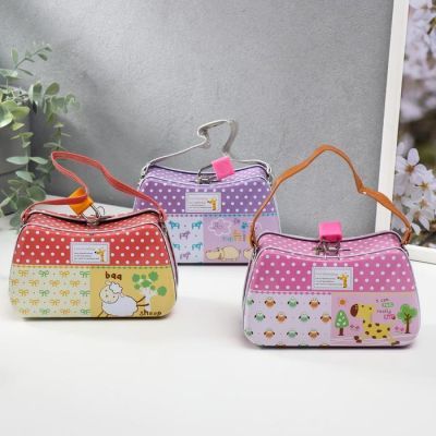 Копилка металл "Сумочка со зверятами" МИКС 8,5х14,5х6,5 см