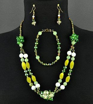 Авторский комплект Оникс, яшма, кахолонг "Люсьена" арт. ВАН-245