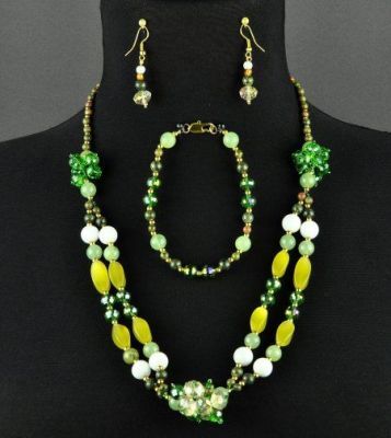 Авторский комплект Оникс, яшма, кахолонг "Люсьена" арт. ВАН-245