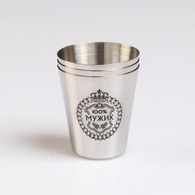 Набор стопок, серия: 23 Февраля, "100% Мужик", 3 шт × 30 мл, стопка 4 х 3.5 см