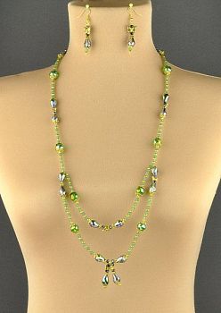 Комплект Нефрит, хрусталь "Изумрудная фантазия" арт.ШМЛ-650