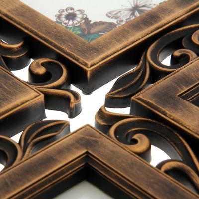 Фоторамка на 4 фото 10х15 см "Ветвь ажурная" золото 42х33 см