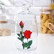Банка для сыпучих «Дикая роза», 1,1 л, крышка, рисунок МИКС