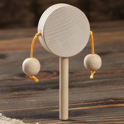 Сувенир деревянный "Барабанчик", 15 см, массив бука