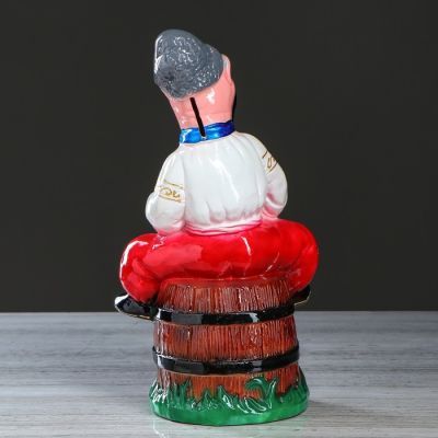 Копилка "Мужик на бочке", глянец, разноцветная, 31 см