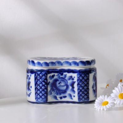 Банка для сыпучего, 14х15 см, гжель, сорт 2