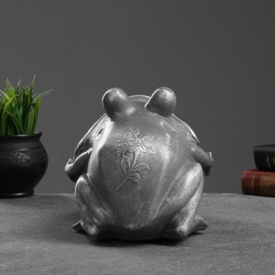 Шкатулка для мелочей "Лягушка" серая, 18х26см