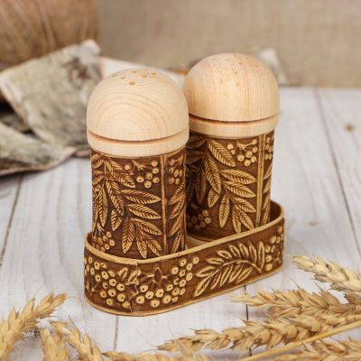 Набор для специй «Природа», микс, 10×5×9 см, береста