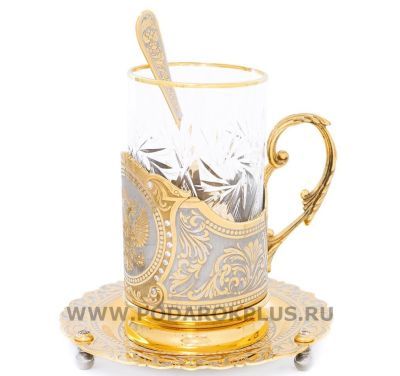 Чайный набор "Герб" с фианитами