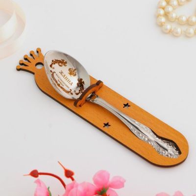 Ложка именная, чайная, с гравировкой "Жанна", h=14