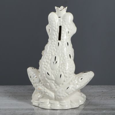 Копилка "Лягушка- царевна", глазурь, белый цвет, 25 см