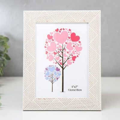 Фоторамка пластик 13х18 см "Полосатые треугольники" 22х17 см