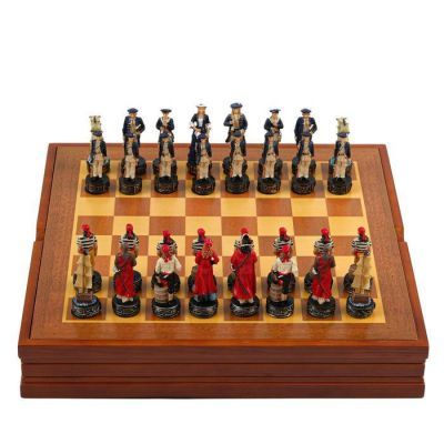 Шахматы сувенирные "Пиратская схватка" (доска 36х36х6 см, h=8 см, h=6 см)
