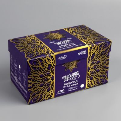 Гирлянда «Водопад» 2 × 1.5 м, IP44, УМС, прозрачная нить, 400 LED, свечение белое, 8 режимов, 220 В