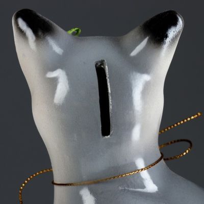 Копилка "Кошка Агнесса", глянец, серый