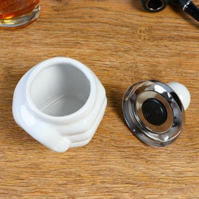 Пепельница бездымная "Кулак", 8х13 см, белая