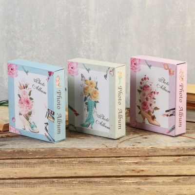 Фотоальбом на 80 фото 10х15 см "Цветы и обувь" в коробке, блёстки МИКС 23х19х5 см